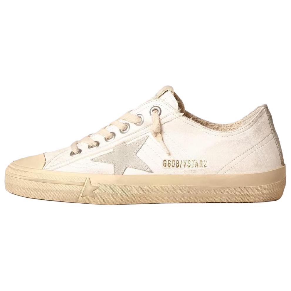 Golden Goose V Star Leather Low top Skateboard Shoes Women's Ice Gray Distressed