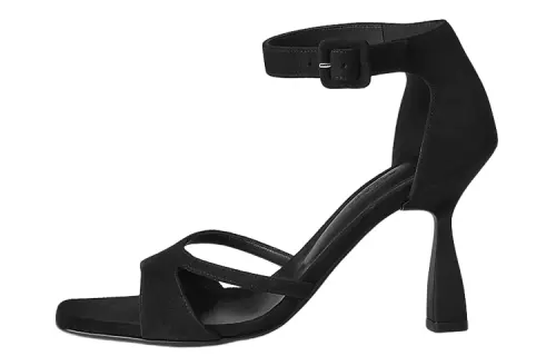 HERMES Gemma One Strap Sandals 9.5cm Women's Black