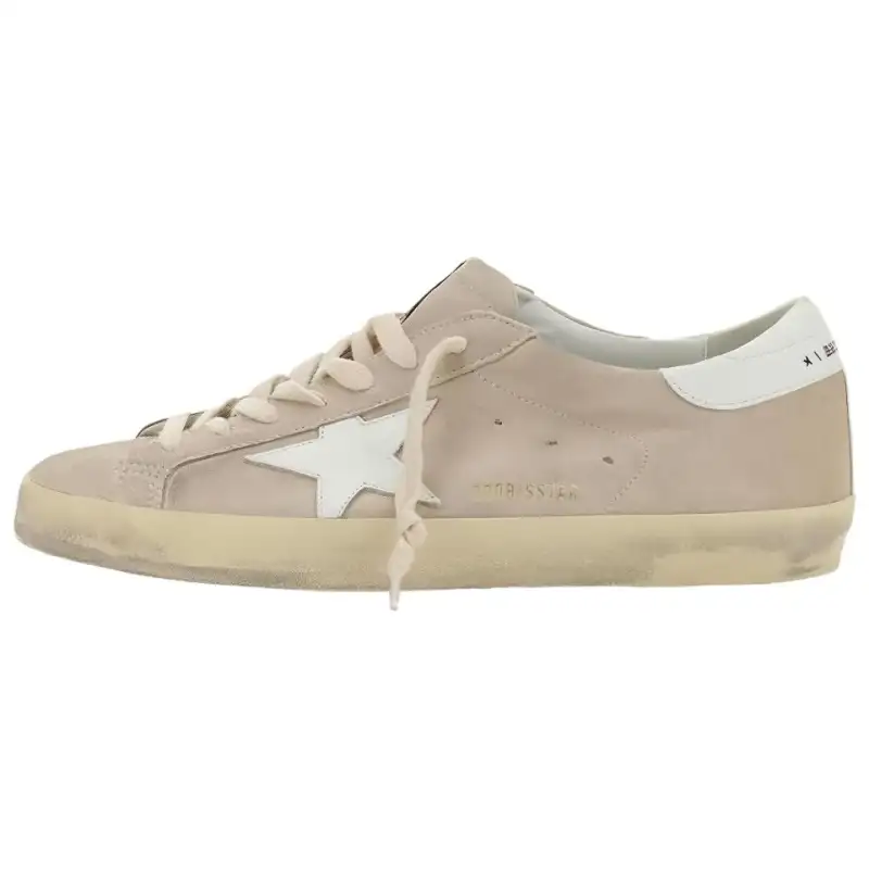 Golden Goose Super Star Low top Skateboard Shoes Men's Beige
