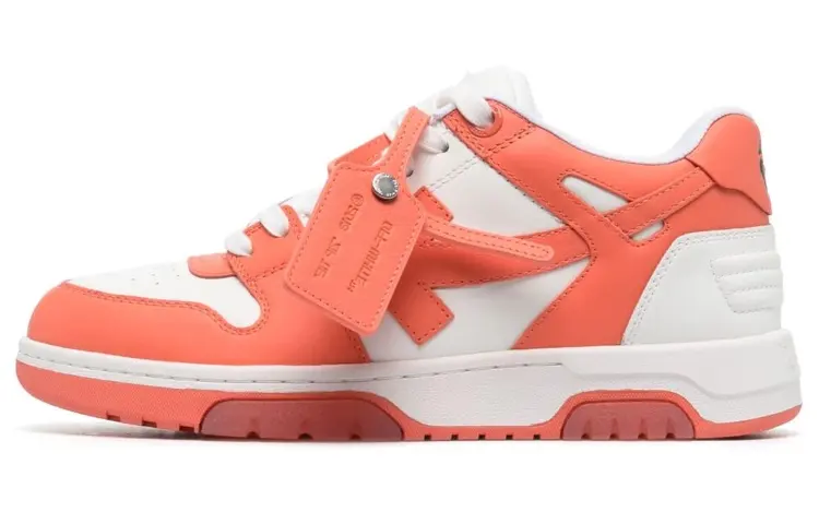 OFF-WHITE Out Of Office OOO Low Tops Coral Red White Women's