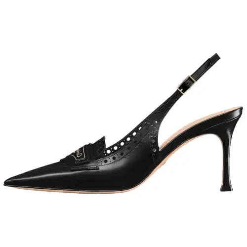 DIOR Boy Leather Slim Heel High Heels 8cm Women's Black