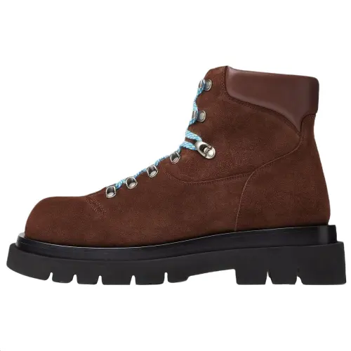 Bottega Veneta Lug Cow Leather Short Outdoor Boots 5.5cm Men's Illicium Verum Anise Color