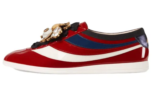 Gucci Wmns Falacer Sneakers 'Red Vernice Crystal' Women's