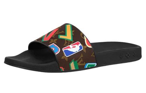 NBA x LOUIS VUITTON Waterfront Mule Slide Slippers Men's Black Brown