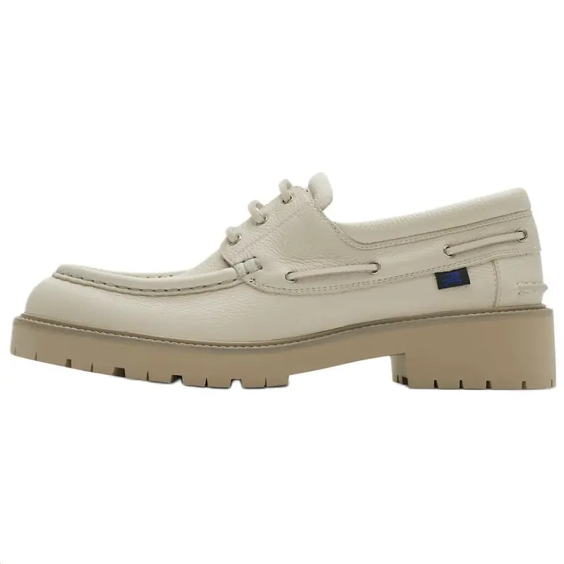 Burberry Calfskin Casual Shoes Men's Beige