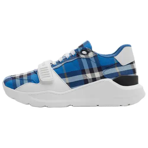 Burberry Check Low top Casual Shoes Men's Blue