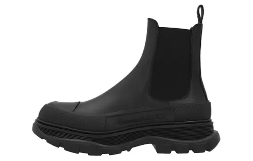 Alexander McQueen Leather Chunky Chelsea Boots 'Black'