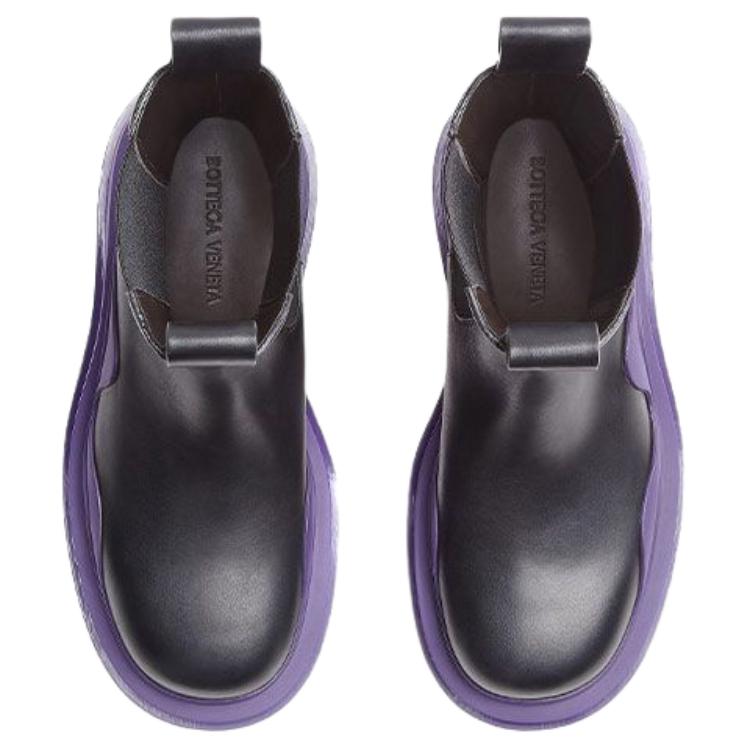 Bottega Veneta Tire Chelsea Boots Men's Black Purple