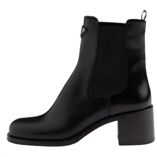PRADA Leather Short Chelsea Boots 5.5cm Women's Black