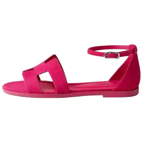 HERMES Santorini One Strap Sandals Women's Rose Red