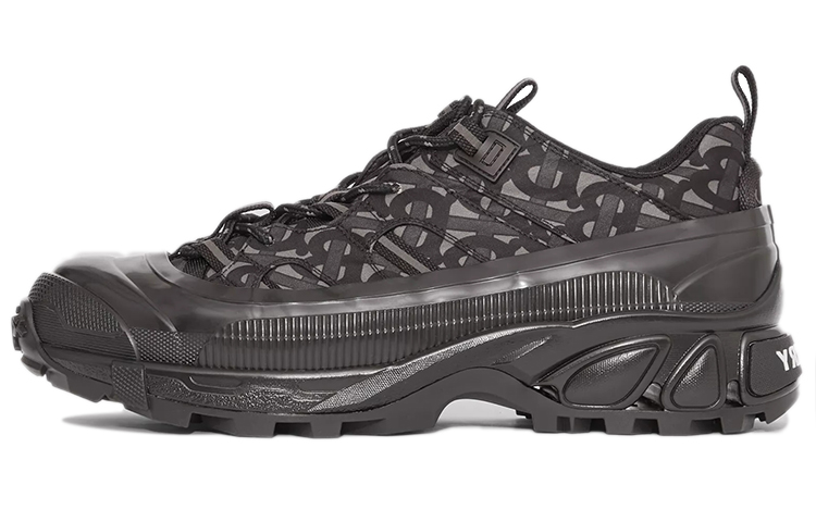 Burberry Arthur Synthetic Leather Low top Casual Shoes Men's Gray Black