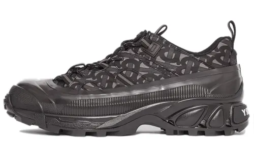 Burberry Arthur Synthetic Leather Low top Casual Shoes Men's Gray Black