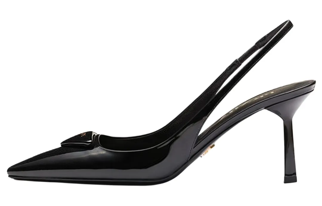 PRADA 55m Patent Leather Slingback Pumps