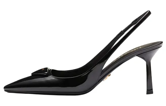 PRADA 55m Patent Leather Slingback Pumps
