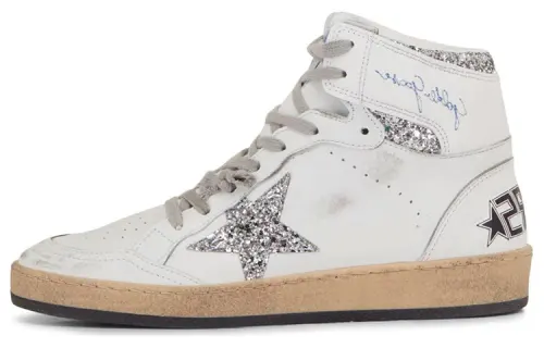 Golden Goose Sky Star Leather Stylish Skateboarding Shoes Men's White