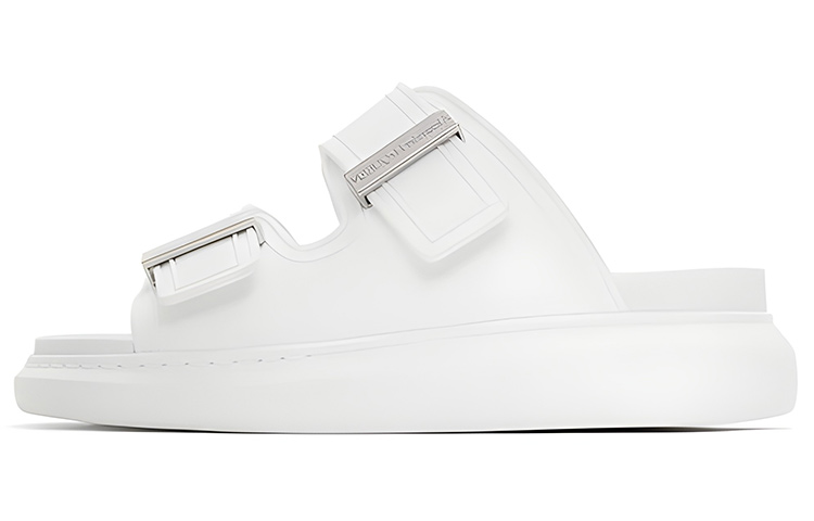 Женские шлепанцы Alexander McQueen Hybrid (белые)