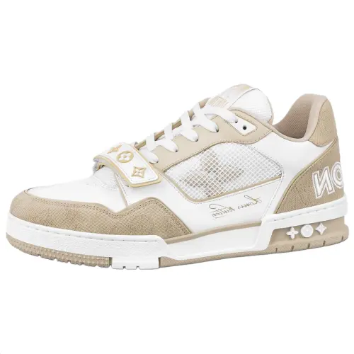 Louis Vuitton Trainer Sneaker 'Velcro Strap - Beige Monogram Denim'