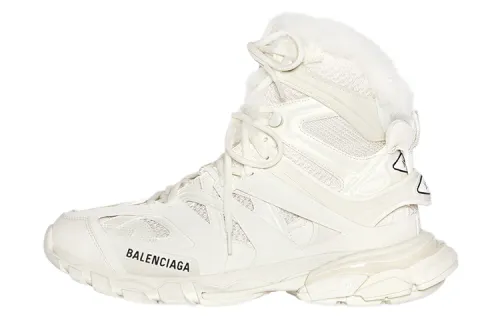 Balenciaga Track Hike Boots Faux Fur Beige Women's