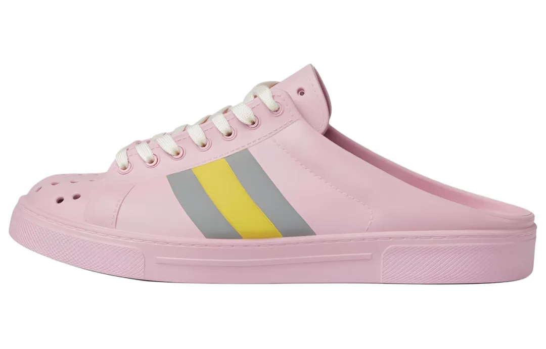 GUCCI ACE Rubber Sole Closed Toe Slippers Women's Pink