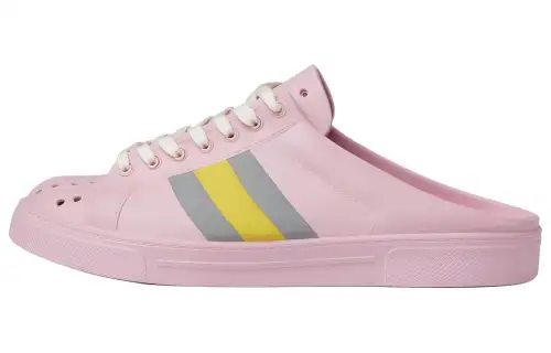 GUCCI ACE Rubber Sole Closed Toe Slippers Women's Pink