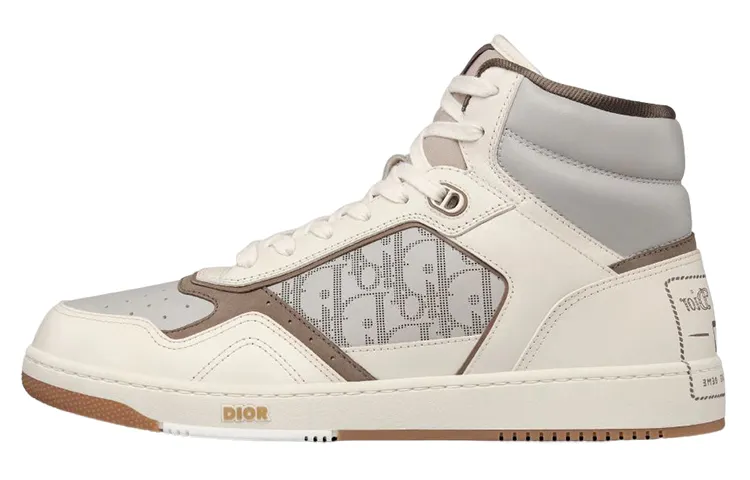 DIOR B27 High By Birkenstock Cream Greige Greige DIOR Oblique