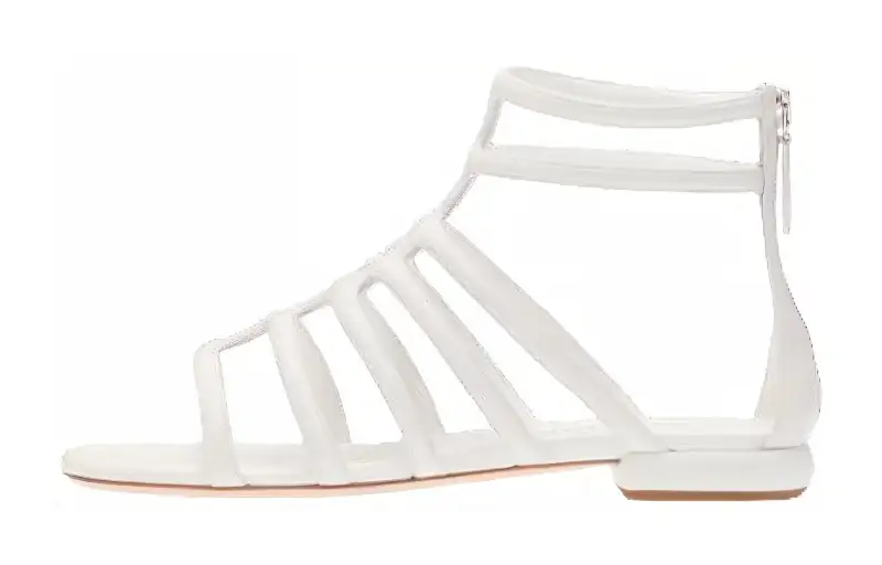 MIU MIU Leather Roman Sandals Women's White