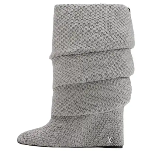 LOUIS VUITTON SUMMER Knee high Boots 9cm Women's Gray