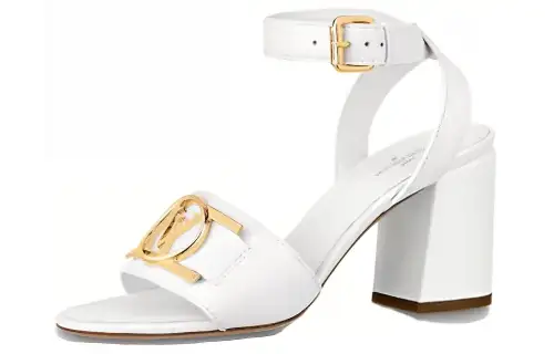 LOUIS VUITTON Lock It One Strap Sandals Women's White