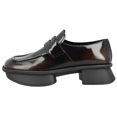 PRADA Equal Calfskin Casual Shoes 4cm Women's Brown