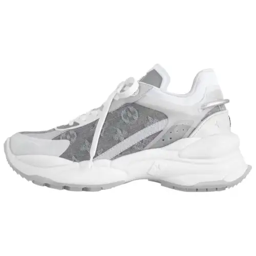 LOUIS VUITTON Run 55 Denim Low top Chunky Sneakers Women's Gray