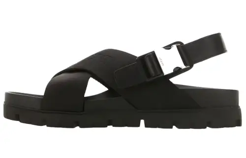 PRADA Crisscross Straps Buckle-Fastening Sandal 'Black'