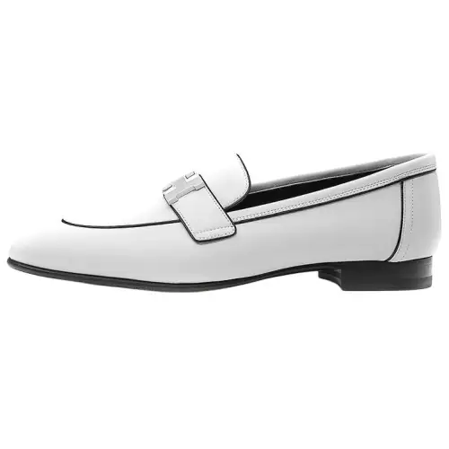 HERMES PARIS Cow Leather Women's Casual Shoes Women's White