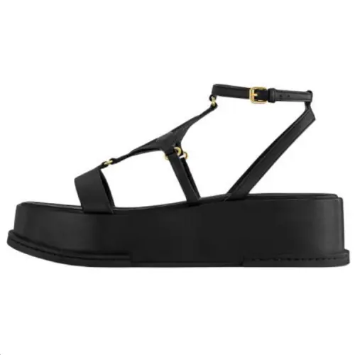 LOUIS VUITTON Maya One Strap Sandals 5CM Women's Black