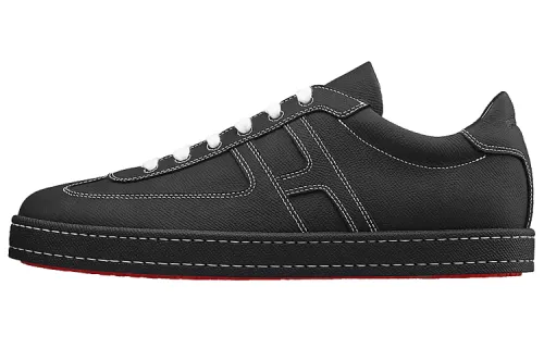 HERMES Boomerang Low top Skateboard Shoes Men's Black