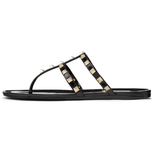 Valentino Rockstud Flip Flops Women's Black