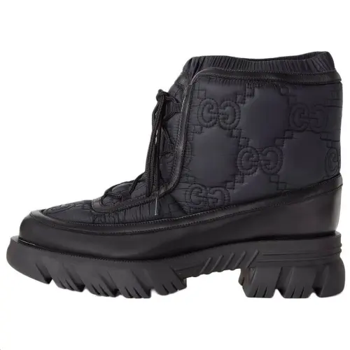 GUCCI Gg Lace Up Ankle Boot Black
