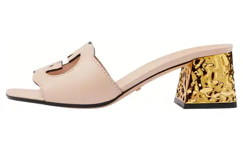 GUCCI Interlocking G Cut-out Leather Sandals