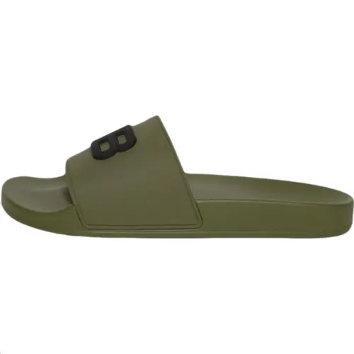 Balenciaga Pool Slide Rubber Slide Slippers Men's Green