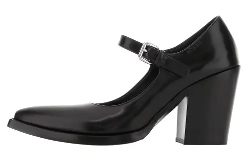 PRADA Buckle Chunky Heel High Heels Women's Black