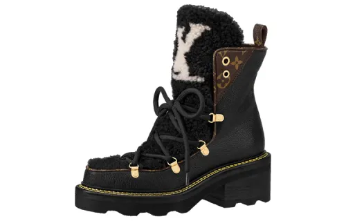 LOUIS VUITTON Beaubourg Ankle Boots Women's Black