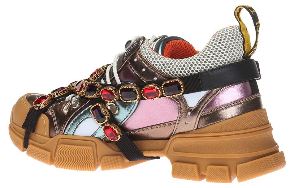 Женские кроссовки Gucci Flashtrek (коричневые) — фото 4