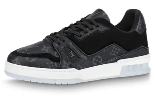 LOUIS VUITTON Trainer Canvas Low top Stylish Skateboarding Shoes Men's Black