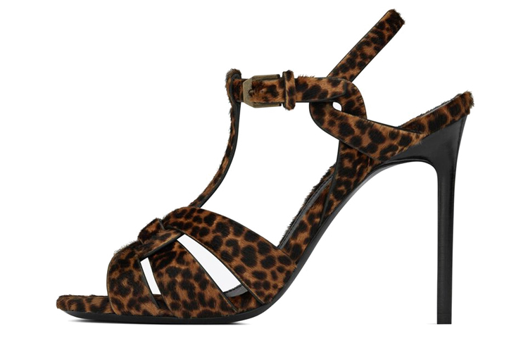 SAINT LAURENT Tribute One Strap Sandals Women's Black Yellow