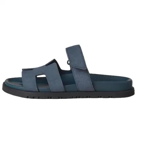 HERMES Chypre Slide Slippers Women's Sky Blue