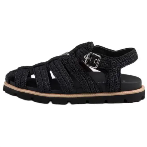 PRADA Fabric Roman Sandals Men's Black