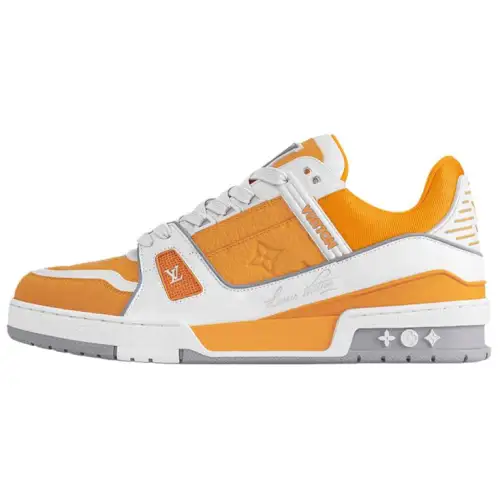 LOUIS VUITTON Trainer Cow Leather Low top Skateboard Shoes Men's Yellow