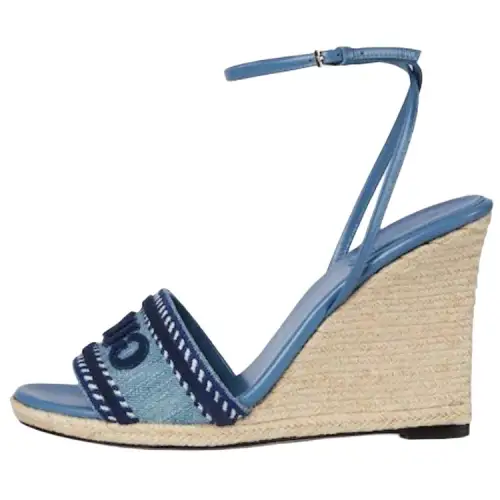GUCCI 2025 Early Spring Collection One Strap Sandals Women's Blue