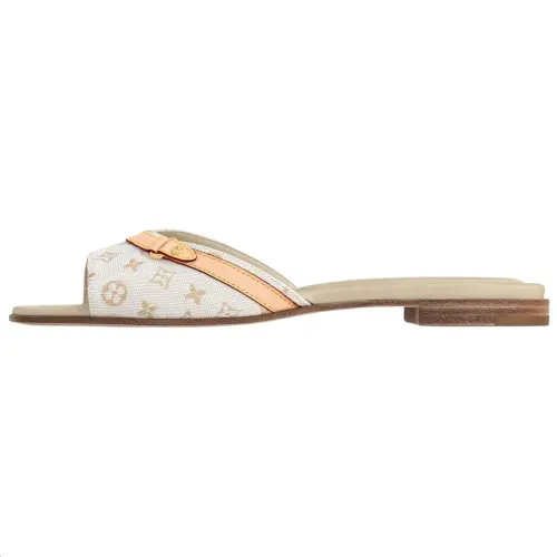 LOUIS VUITTON Revival Slide Slippers Women's Beige