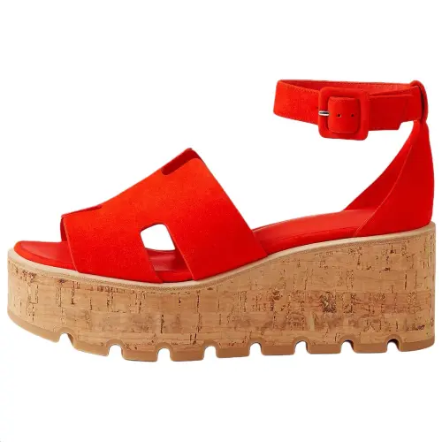 HERMES Luce One Strap Sandals 6.5cm Women's Orange Red