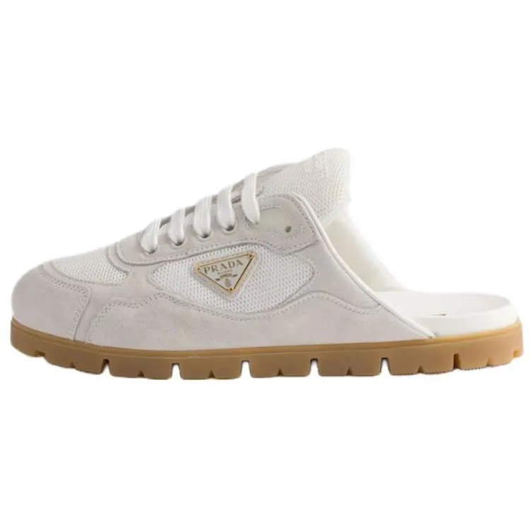 PRADA Rubber Sole Closed Toe Slippers Women's White